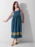 Amber Bloom Border Midi Dress