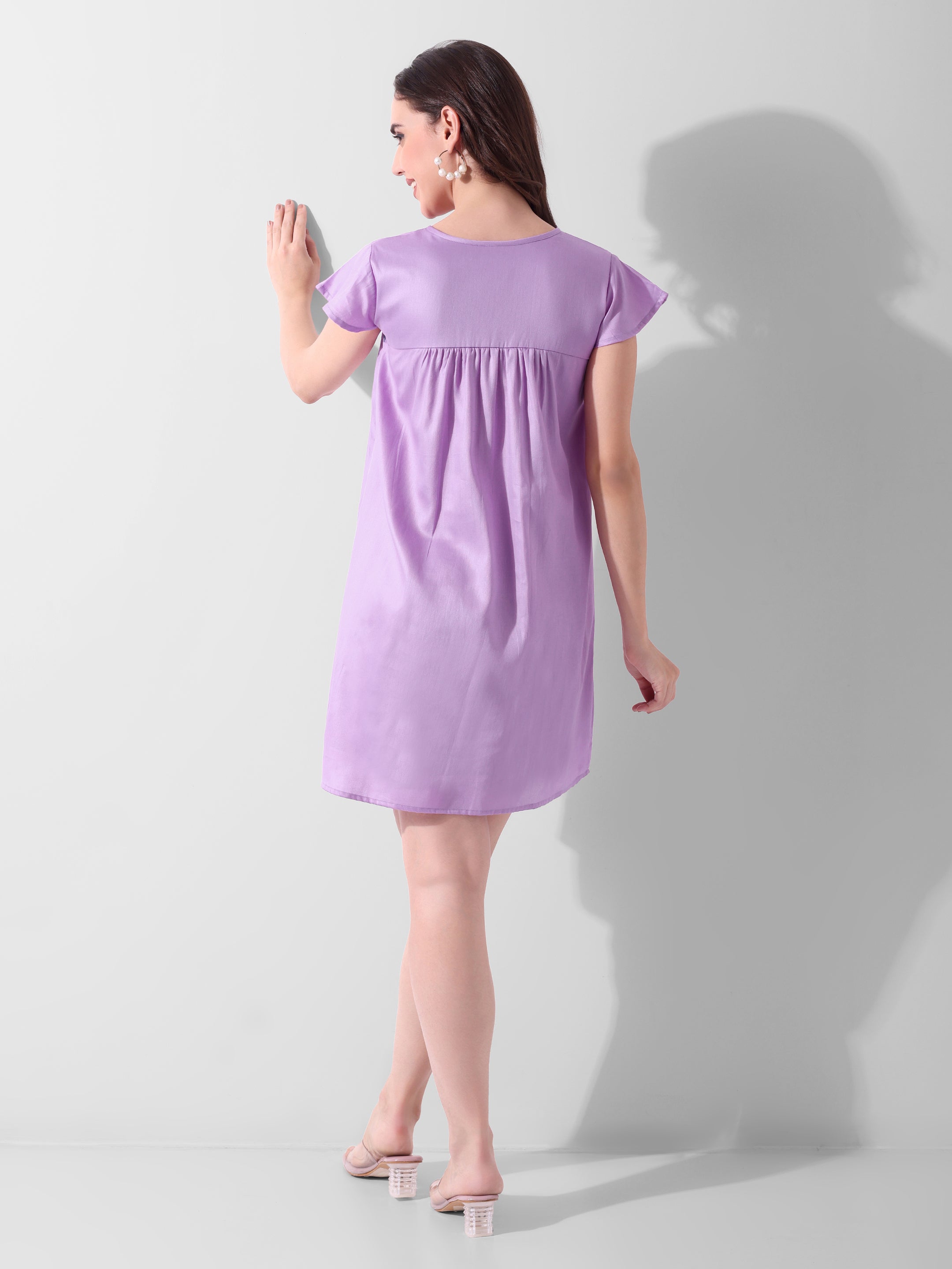 Lilac Lullaby Flutter Dress