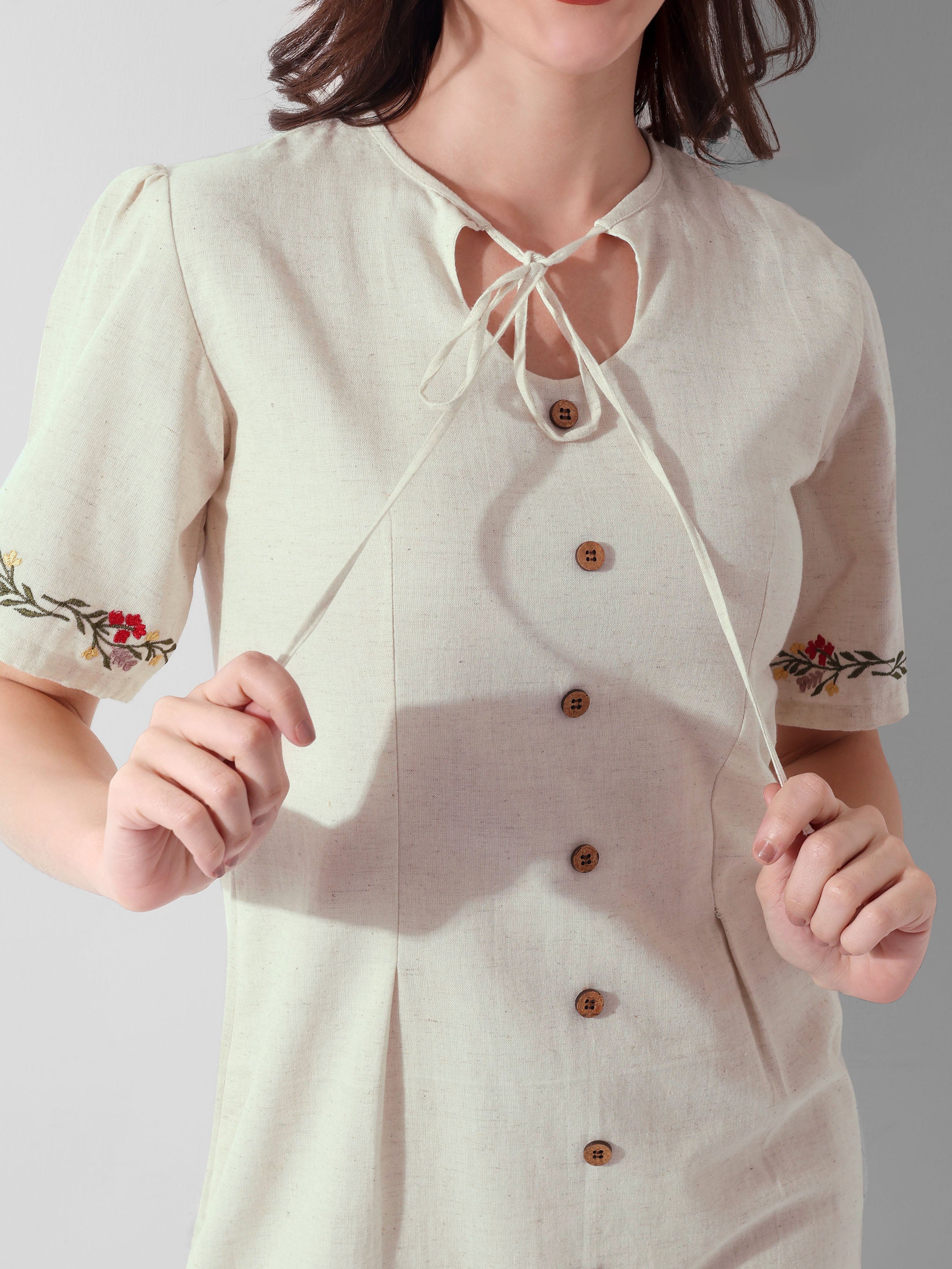 Harvest Bloom Button-Front Tunic