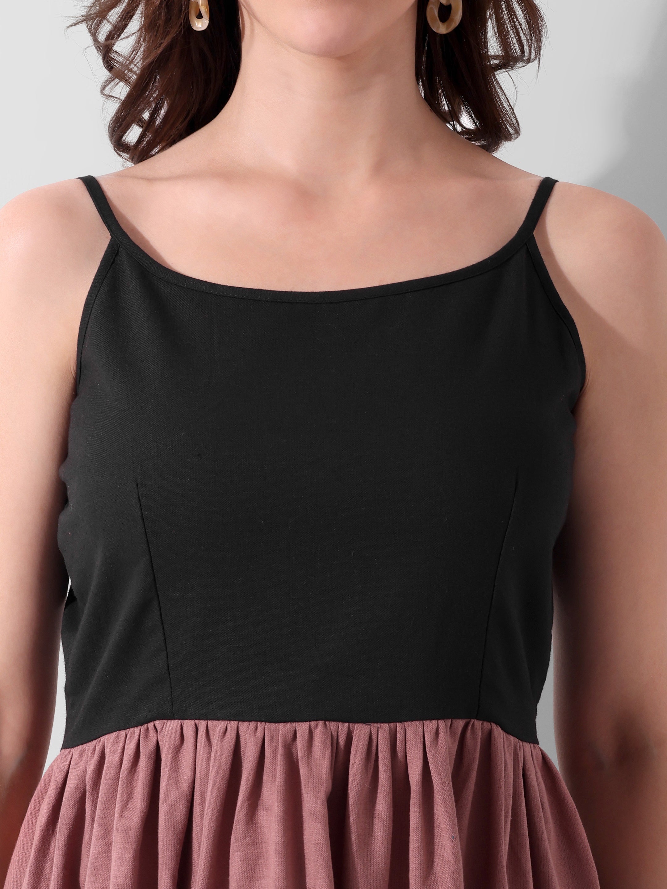 Tricolor Breeze Tiered Dress