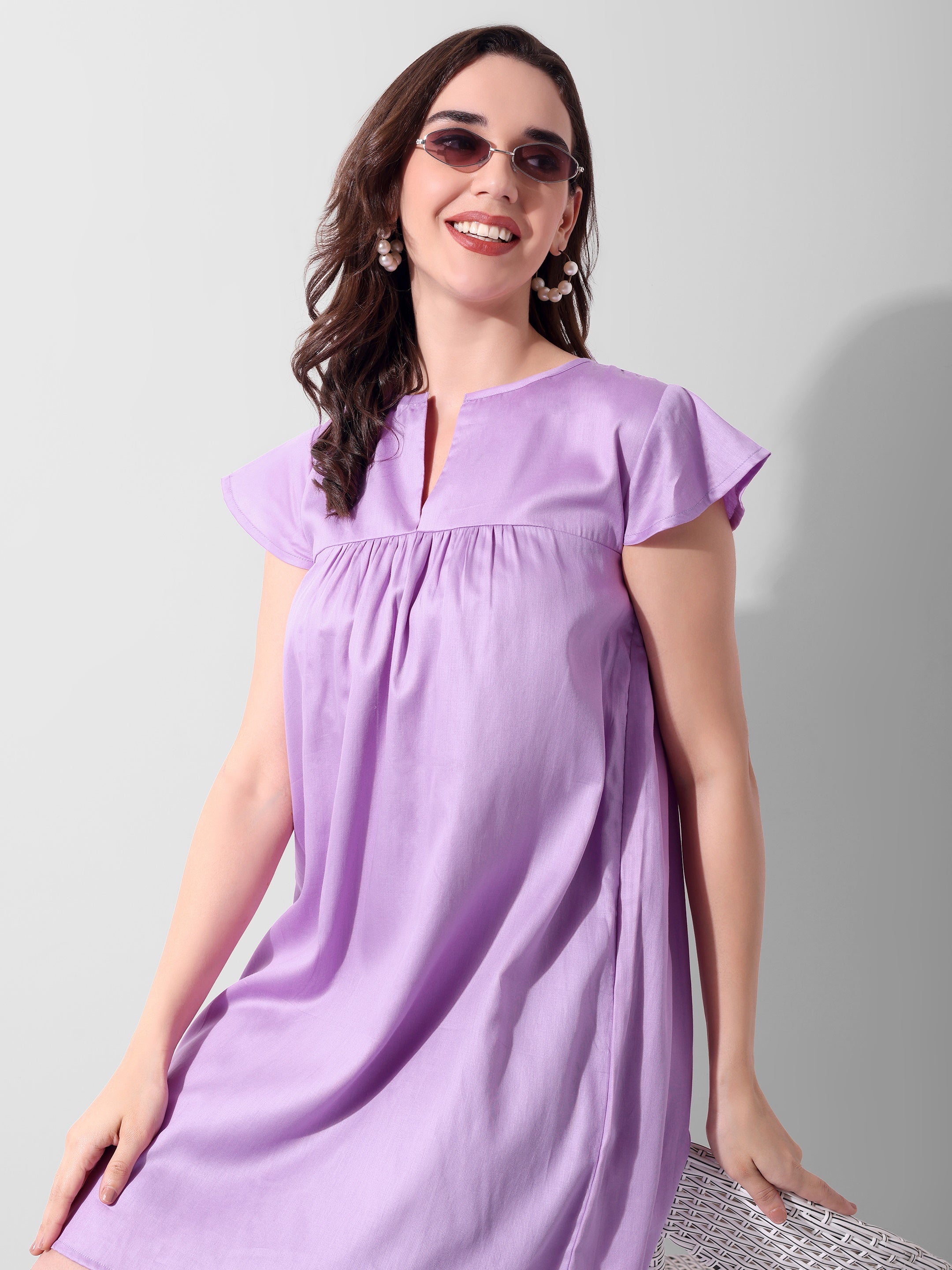 Lilac Lullaby Flutter Dress